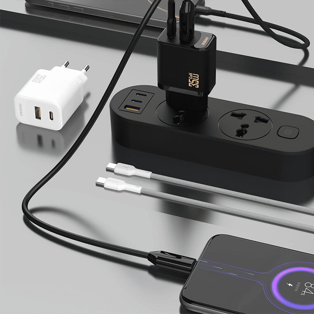 Dudao A27MaxCEU PD QC 35W stenski polnilnik USB-A + USB-C s kablom USB-C, bel 2