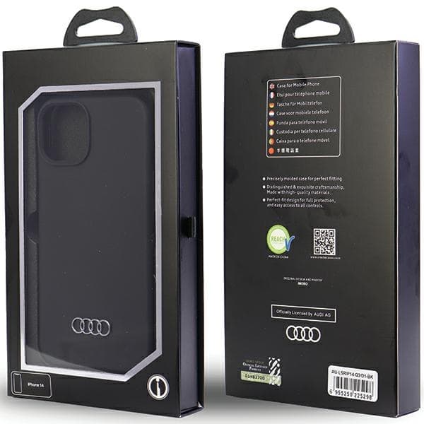 Ovitek Audi Silikonski za iPhone 14 6.1" črn 6