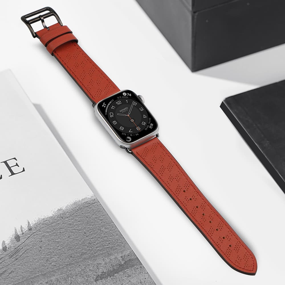 Usnjen pas za Apple Watch 38/40/41 mm, rdeč 4