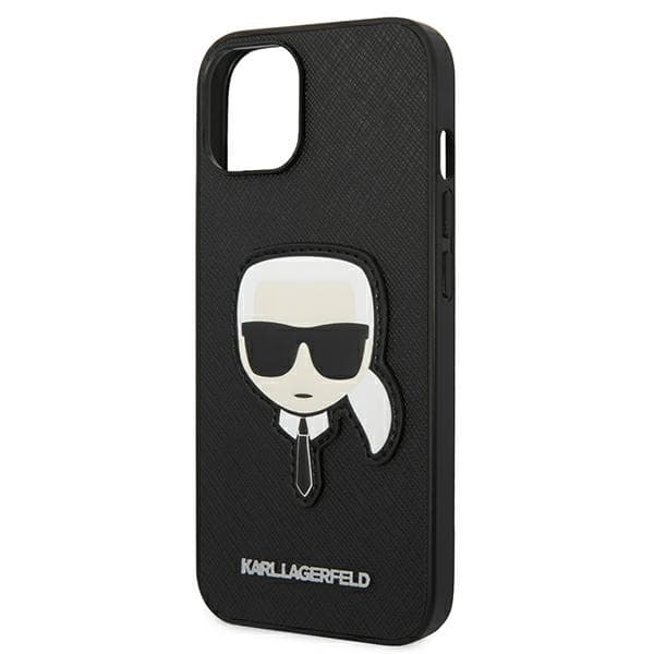 Ovitek Karl Lagerfeld Saffiano 'Karl's Head Patch' za iPhone 14 Plus - Črna 6