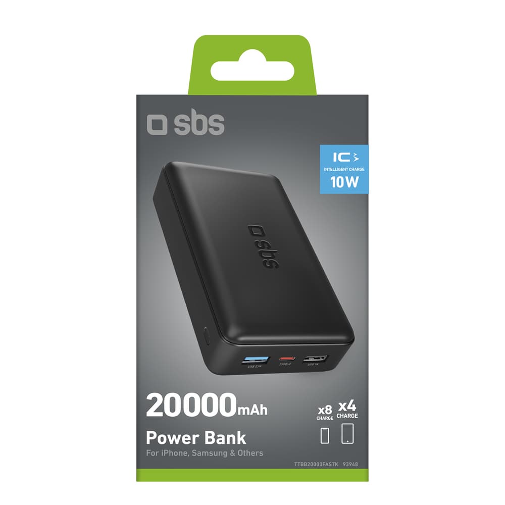 Powerbank Puro Fast 20000 mAh 2x USB-A + 1x USB-C - črn 2