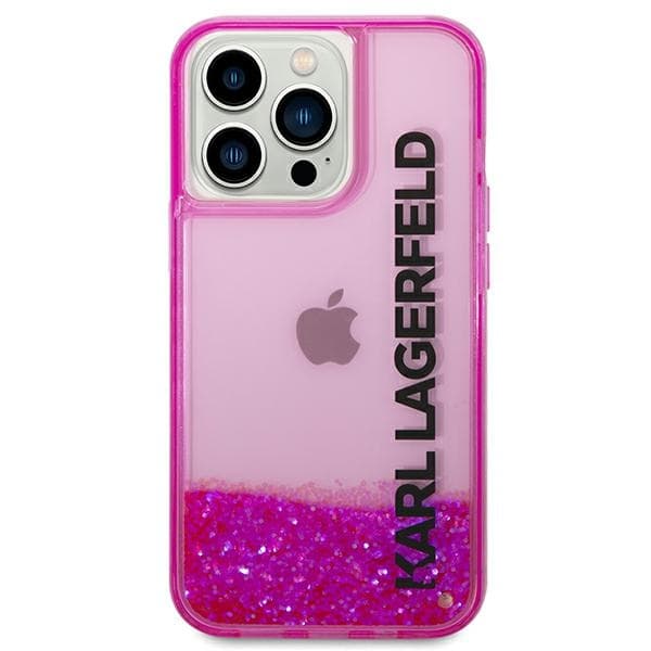 Ovitek Karl Lagerfeld Liquid Glitter Elong za iPhone 14 Pro Max, roza 3