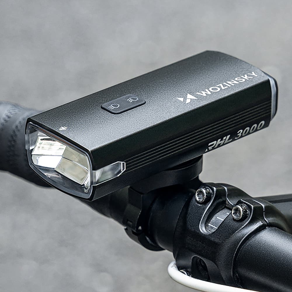 Prednja luč za kolo Wozinsky (3000 lm) z USB-C kablom, črna 6