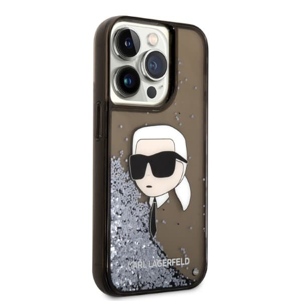 Karl Lagerfeld Glitter Karl's Head etui za iPhone 14 Pro Max - črna 4