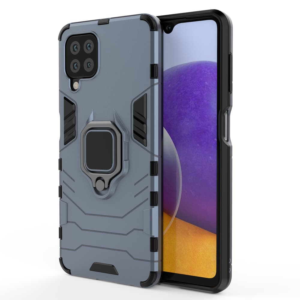 Ring Armor ovitek z obročem za Samsung Galaxy A22 4G, moder