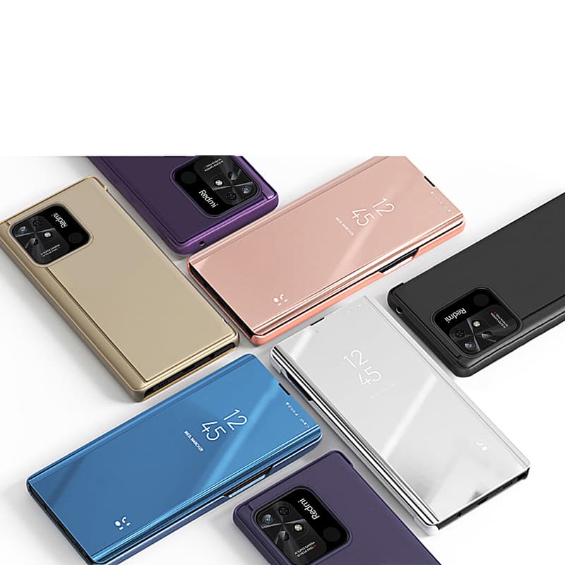 Hurtel Clear View Case etui za Xiaomi Redmi 10C s preklopom, črn 5
