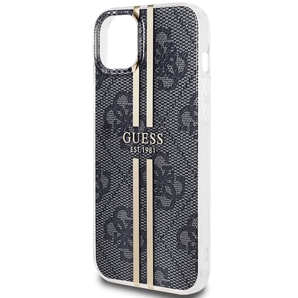 Ovitek Guess IML 4G Gold Stripe za iPhone 15 Plus / 14 Plus - črn 6