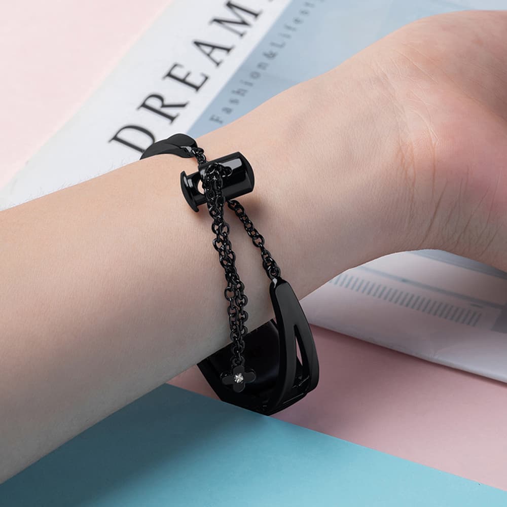 Kovinski pašček za Xiaomi Mi Band 3/4/5/6, črn 3