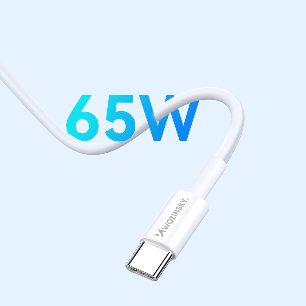 Wozinsky GaN 65W polnilnik USB-A, 2xUSB-C, s kablom USB-C - bel 8