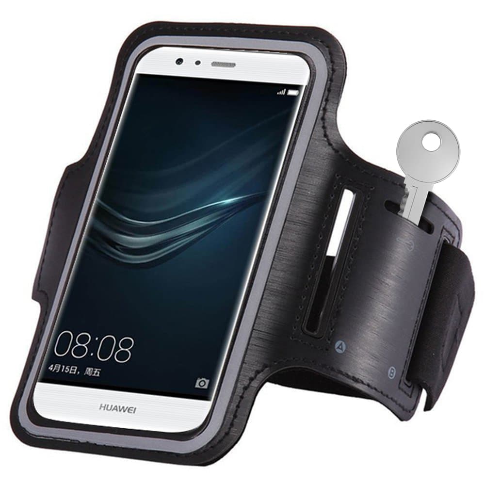 Univerzalna tekaška torbica za roko za pametne telefone do 6" – črna