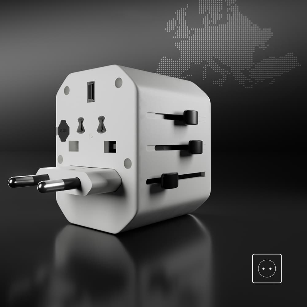 SBS TEADAPTUSBTCUNI USB-C/USB-A univerzalni potovalni adapter (bel) 6