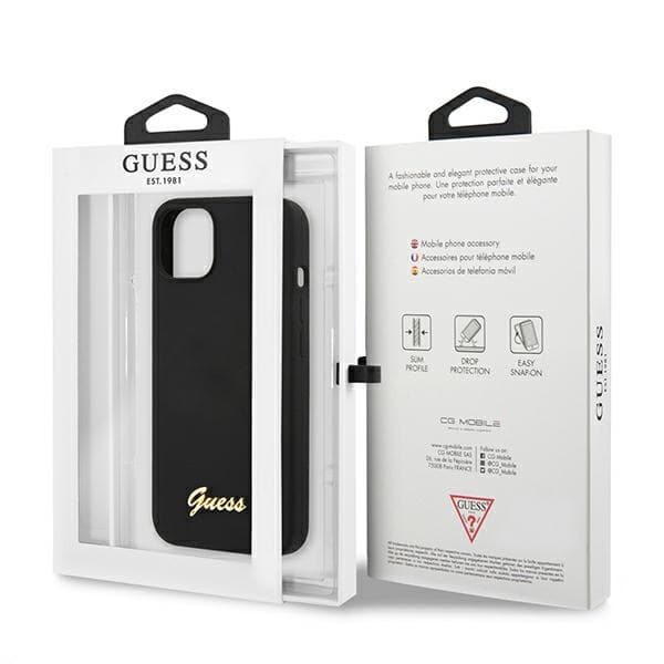 Ovitek Guess Silicone Script Gold Logo za iPhone 13 6.1" - črna 7