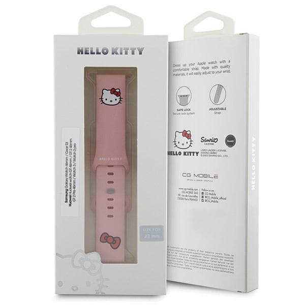 Hello Kitty silikonski pašček Kitty Head, univerzalen 22 mm - roza 4