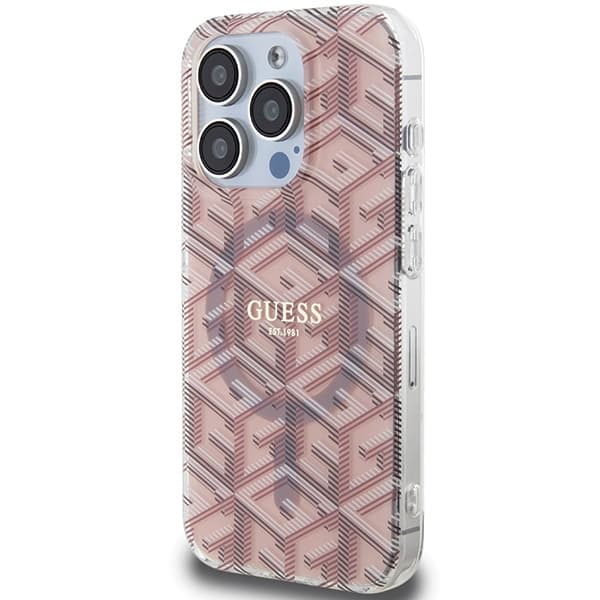 Guess IML GCube MagSafe etui za iPhone 15 Pro - roza 2