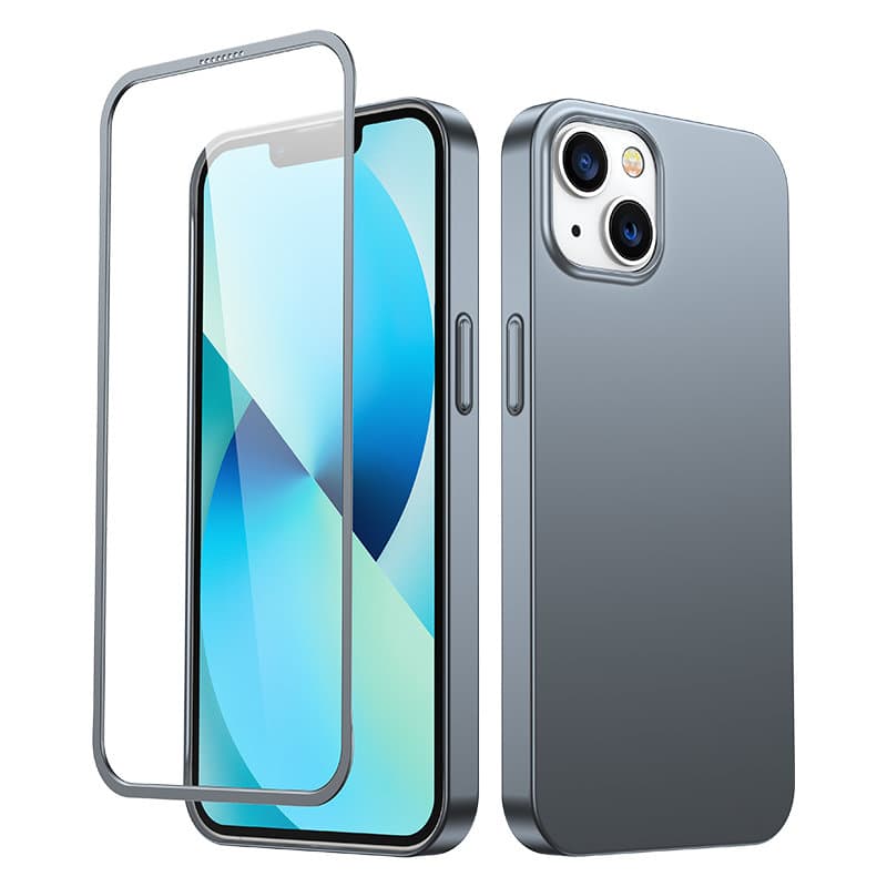 Joyroom 360 Full ovitek za iPhone 13 + kaljeno steklo sivo