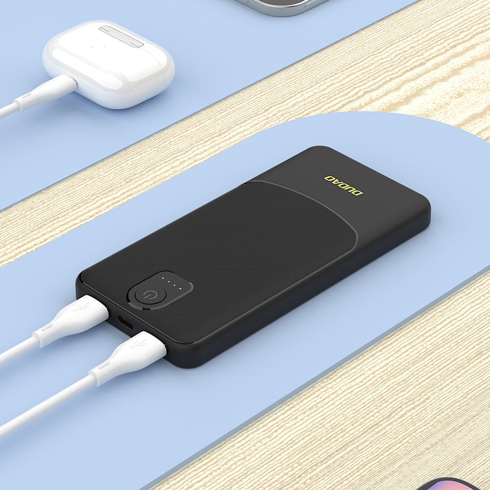 Dudao K10Pro Power Bank 20000mAh 2x USB-A, črna 7