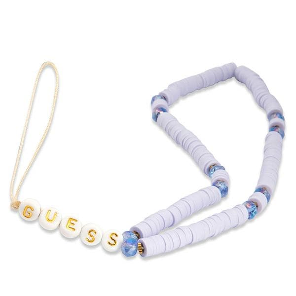 Guess obesek za telefon GUSTPEARU, lila s perlami Heishi