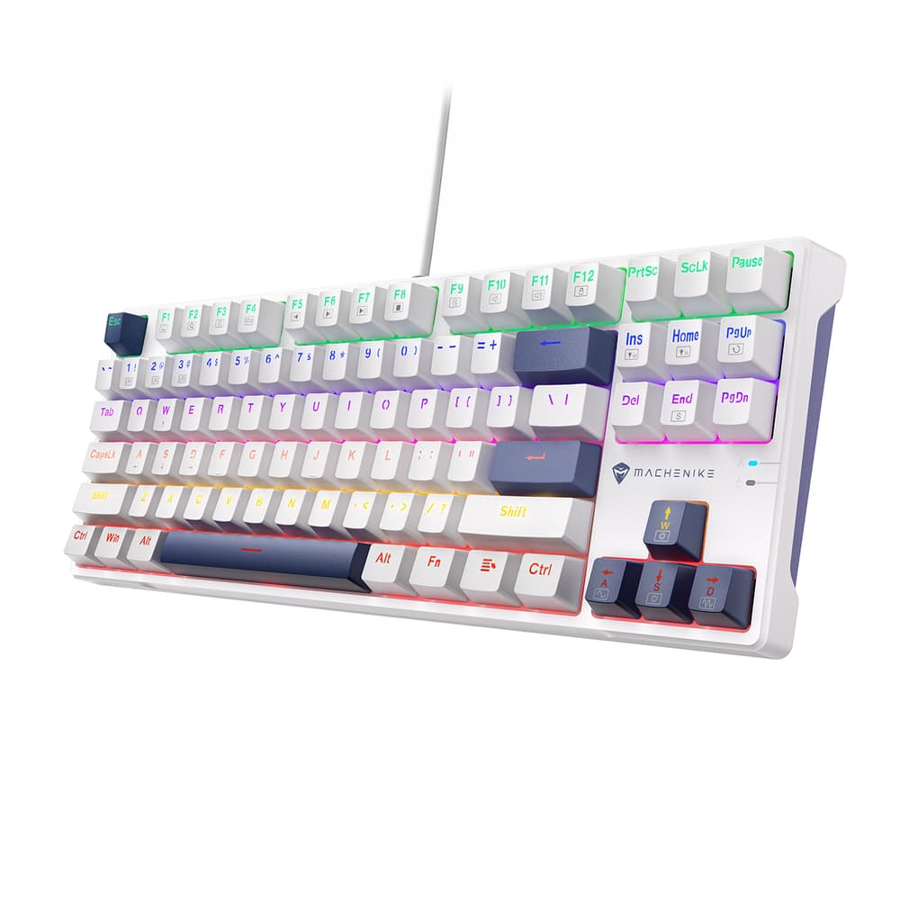 Machenike K500B-B87 TKL mehanska tipkovnica z rdečimi stikali, bela 4