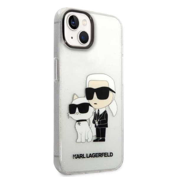 Karl Lagerfeld Glitter Karl & Choupette etui za iPhone 14 Plus - prozoren 4
