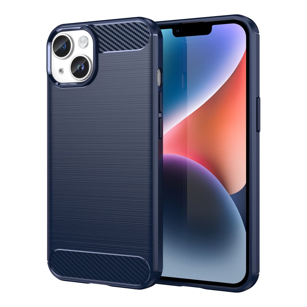 Hurtel Carbon ovitek za iPhone 14 - modra