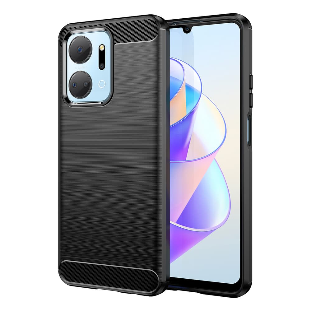 Carbon Case ovitek za Honor Play 40 Plus / Honor X7a (črn)