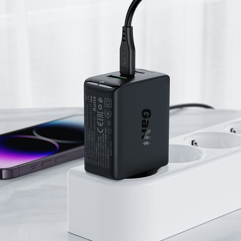 Hitri polnilnik Acefast GaN (2x USB-C / USB-A) PPS / PD / QC4+ 65W - bela 6