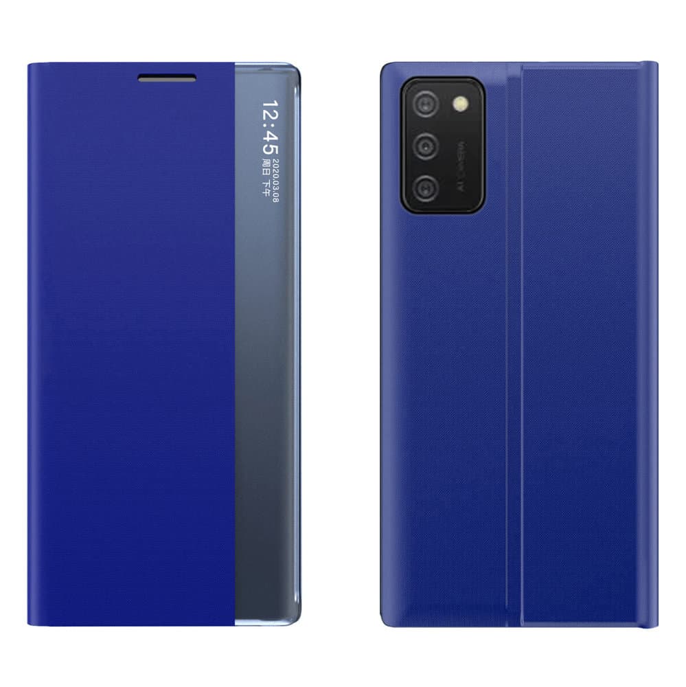 Etui New Sleep z zaslonom za spanje in stojalo za Samsung Galaxy A03s, modra