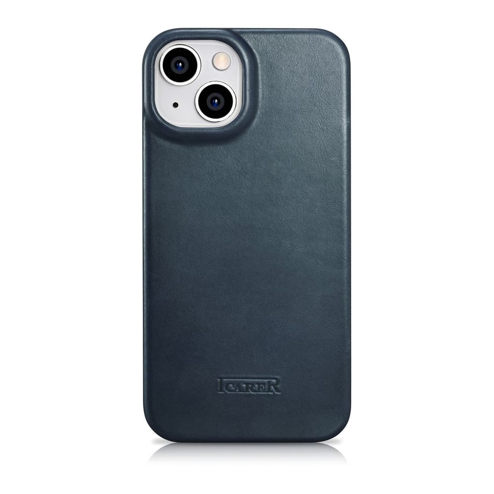 Ovitek iCarer Oil Wax za iPhone 14 Plus, moder 3
