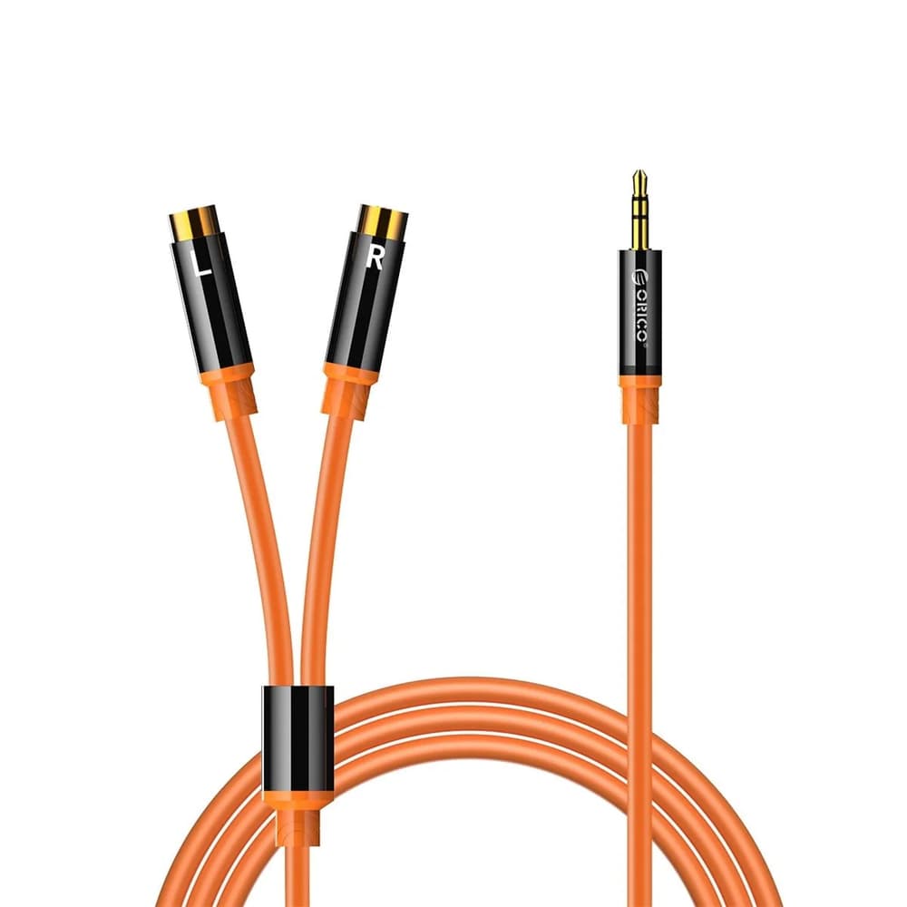 Orico AXRF avdio kabel minijack 3.5mm na 2x RCA (Ž), 3m - oranžna