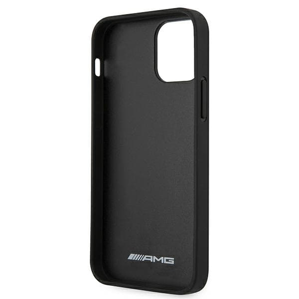 Ovitek AMG usnjen Debossed Lines za iPhone 12 mini - črn 7