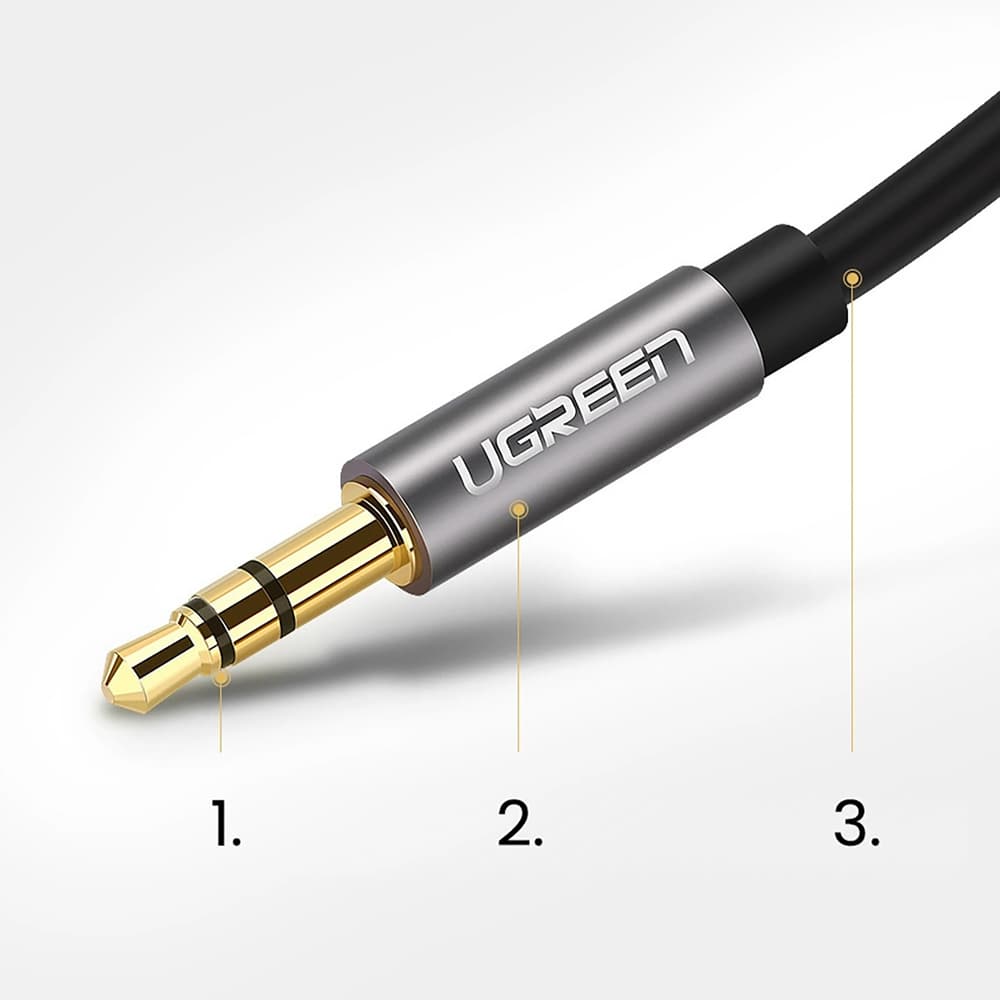 Ugreen AV119 AUX avdio kabel, mini jack 3.5mm / 3.5mm, 3m, črn 6