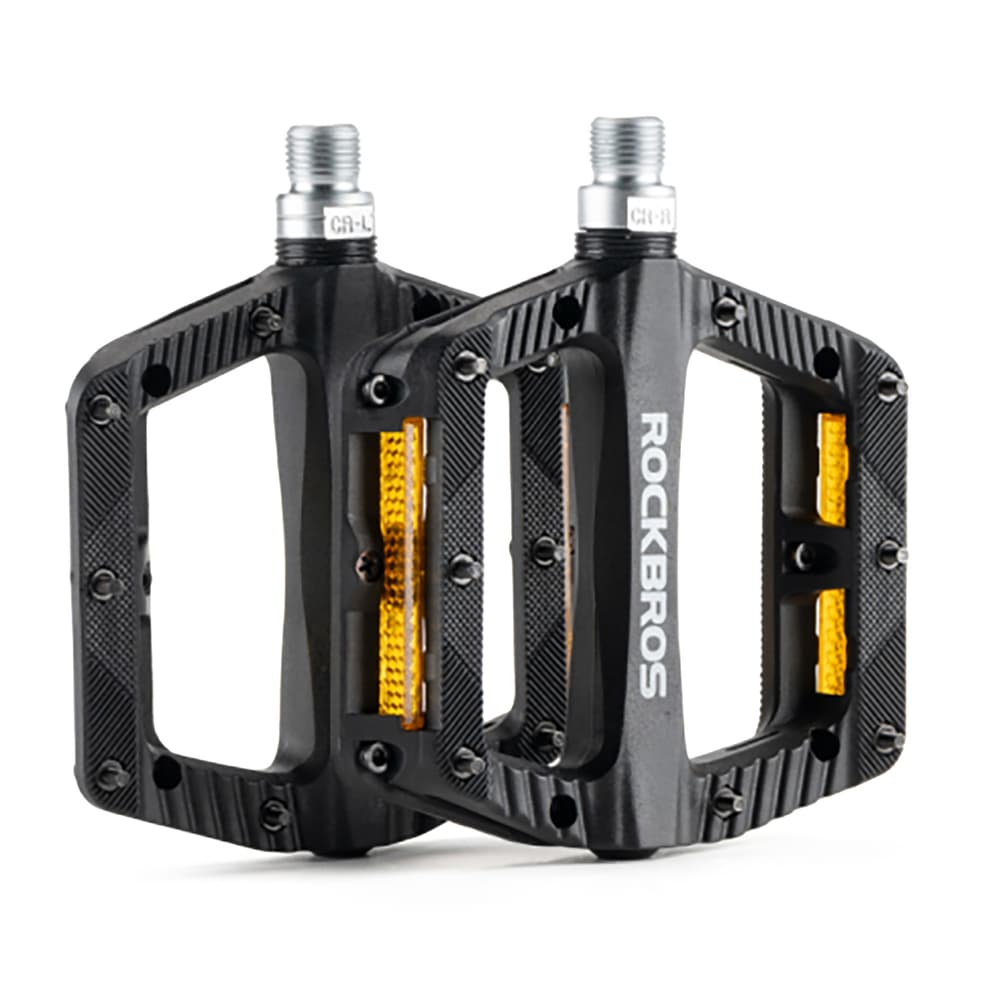 Rockbros BP2501 Najlonska pedala za kolo z odsevnimi vstavki - črna