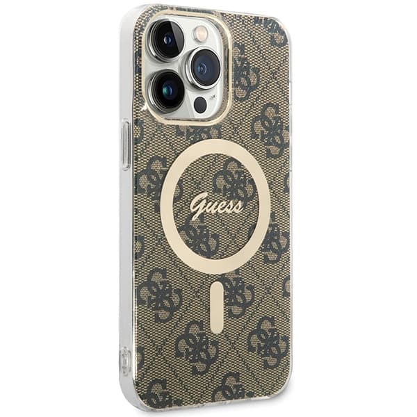 Ovitek Guess IML 4G MagSafe za iPhone 15 Pro Max - rjav 3
