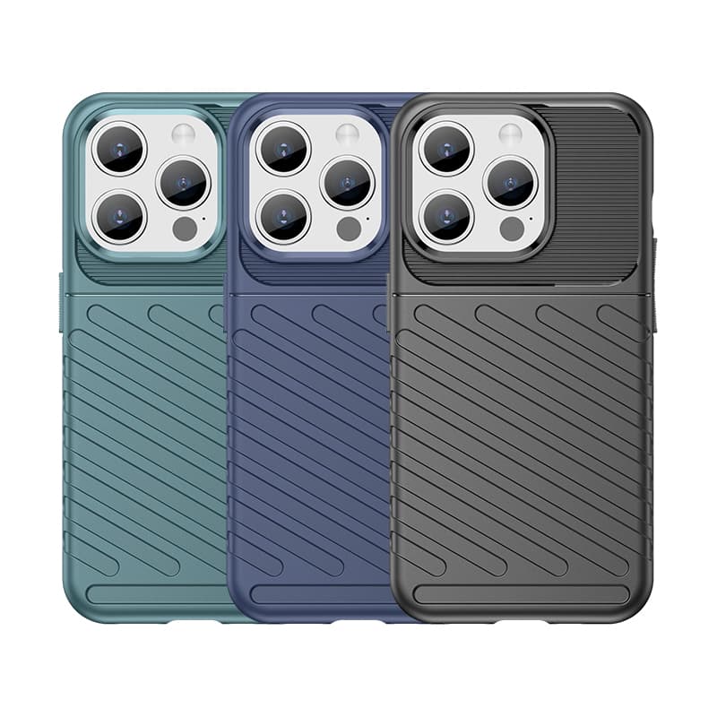 Oklepljen ovitek za iPhone 15 Pro Hurtel Thunder Case - moder 8