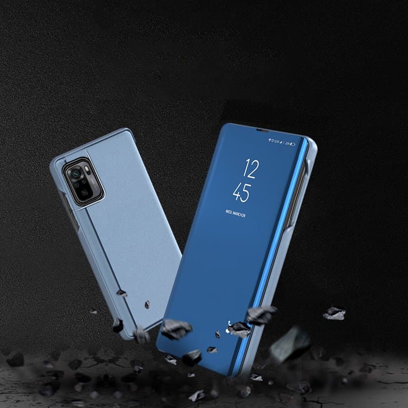 Preklopni ovitek Clear View za Poco M4 Pro 5G, moder 3