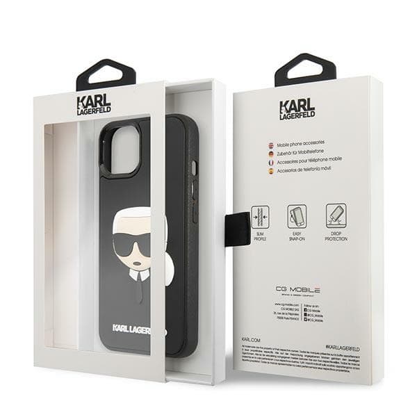Karl Lagerfeld ovitek za iPhone 14 Plus 3D Rubber Karl's Head, črn 8