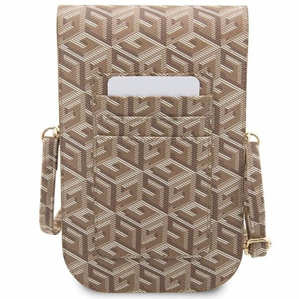 Guess torbica za telefon GUWBHGCFSEW, rjava/rjava GCube Stripe 5