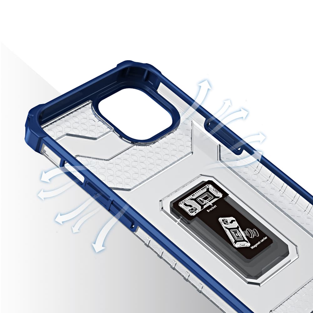 Ovitek Crystal Ring Case Kickstand za iPhone 13 mini (modr) 4