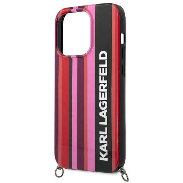 Karl Lagerfeld Color Stripes Strap ovitek za iPhone 14 Pro Max (6.7"), roza 5