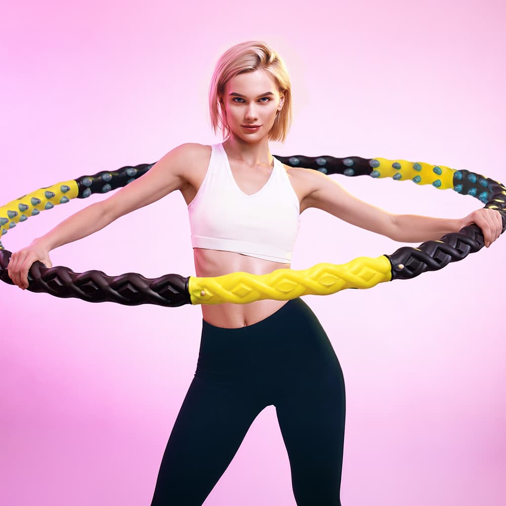 Wozinsky WHH-110 Hula Hoop z masažnimi izrastki - Črno-rumena 5