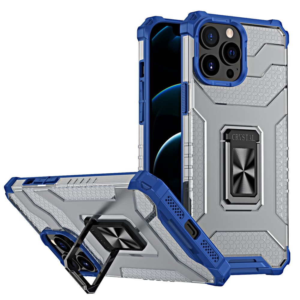 Hurtel Crystal Ring ohišje za iPhone 12 Pro, modro