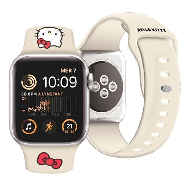 Hello Kitty trak za Apple Watch 38/40/41mm, Silicone Kitty Head, bež 4