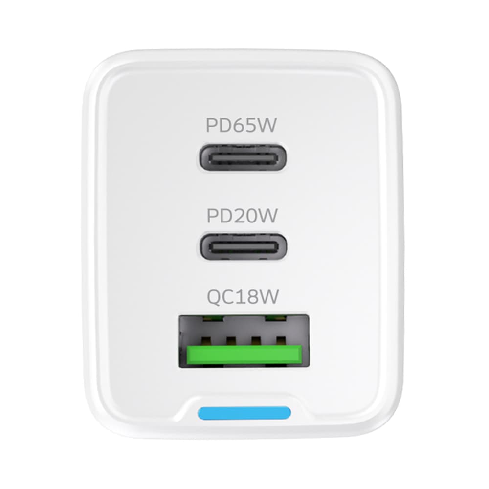 Wozinsky GaN 65W polnilnik USB-A, 2xUSB-C, s kablom USB-C - bel 3