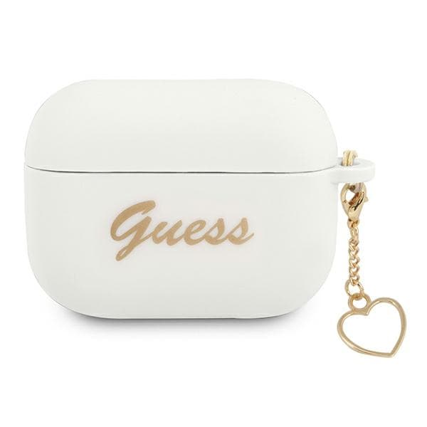 Ovitek za AirPods Pro Guess Silicone Charm Heart - bela