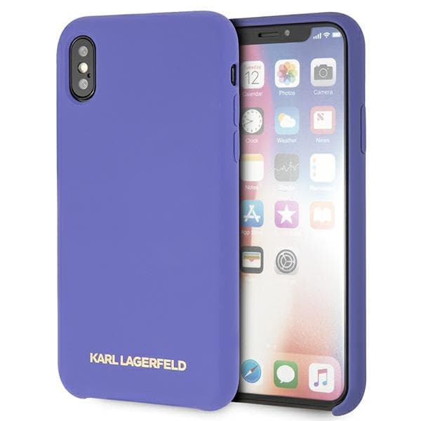 Karl Lagerfeld silikonski etui za iPhone X/Xs - vijoličen
