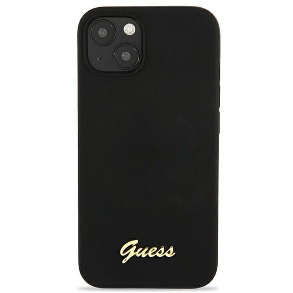 Ovitek Guess Silicone Script Gold Logo za iPhone 13 6.1" - črna 3