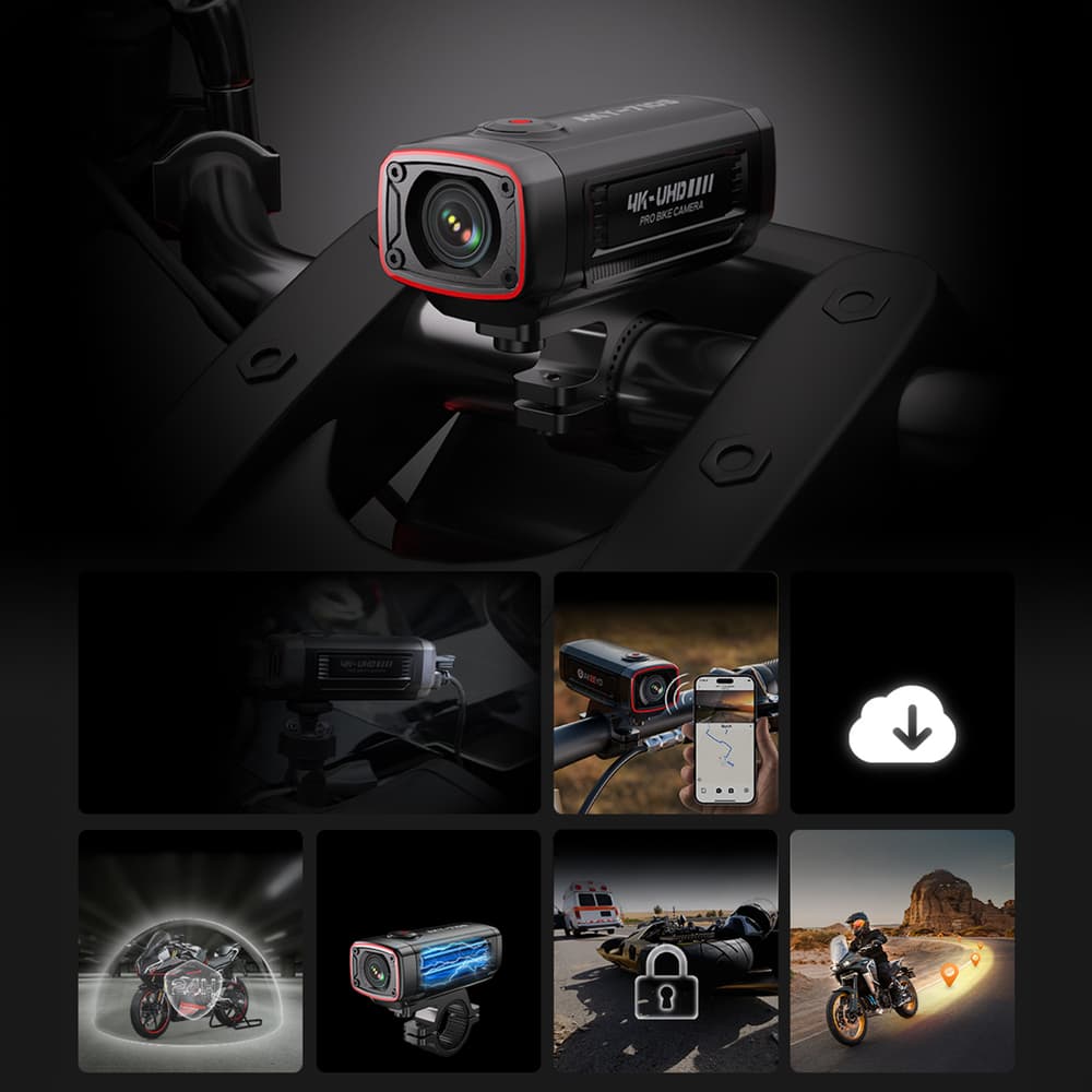 AKEEYO AKY-710S 4K snemalnik vožnje za motoristično krmilo - črn 3