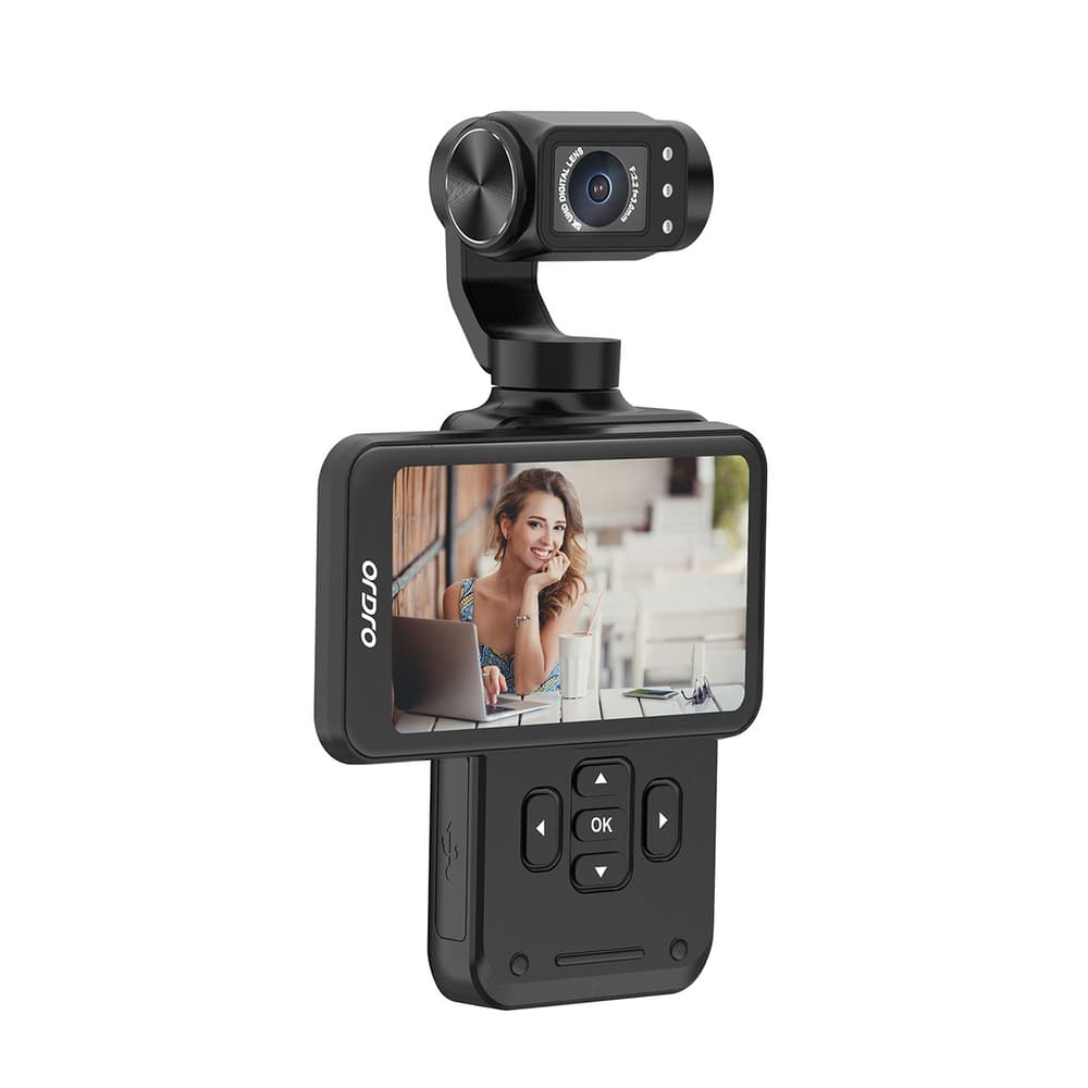 3-osna gimbal kamera Ordro Pocket M5, 5K, za Vlogging in YouTube - črna