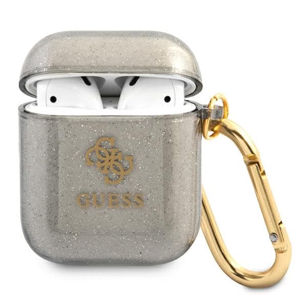 Ovitek za Apple AirPods 1/2 gen. Guess Glitter Collection, črn