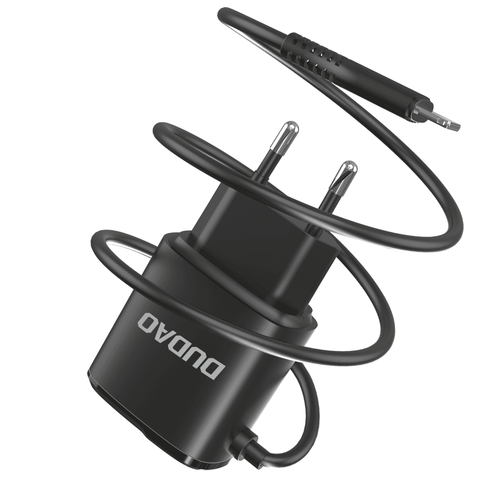 Polnilnik Dudao 2x USB + Lightning kabel, 12W, črn 2